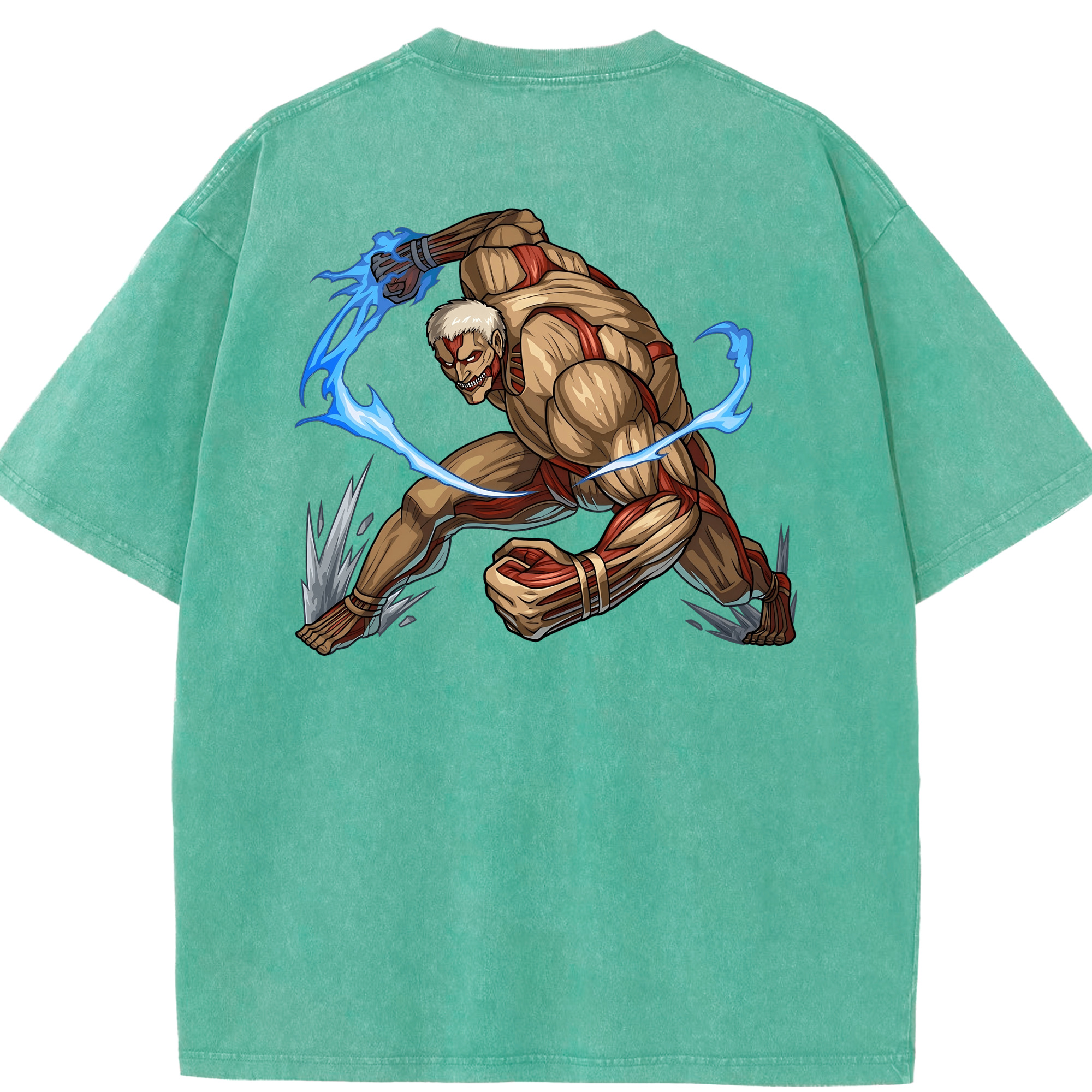 （画像用） 進撃の巨人 Attack on Titan 綿100% ヴィンテージ風 半袖Tシャツ（背面プリント）